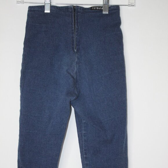 VTG C'EST TOI USA YOUTH GIRLS DENIM JEANS SZ 5 BACK ZIP FLAT FRONT BLUE 90's - Picture 8 of 14